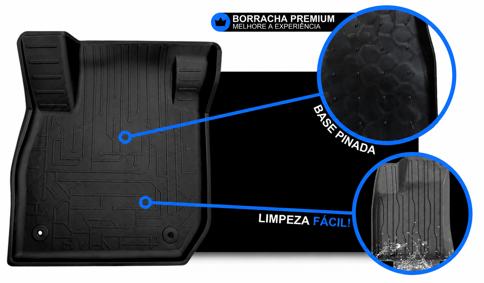 Borracha premium base pinada